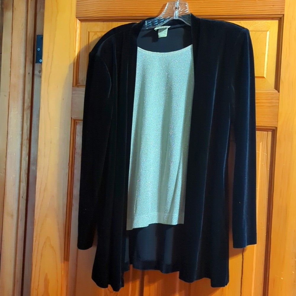 Black Velvet Pant Suit 10Petite